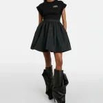 New European and American Slim High Heel Mid Length Women's Boots, Fashionable Flower Knee - Image 2