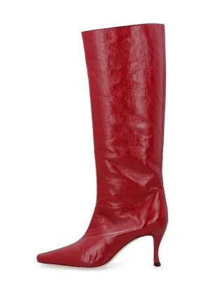 Women’s High Heel Knee Length Boots Fashion Pointed Sleeve Boots Fashion