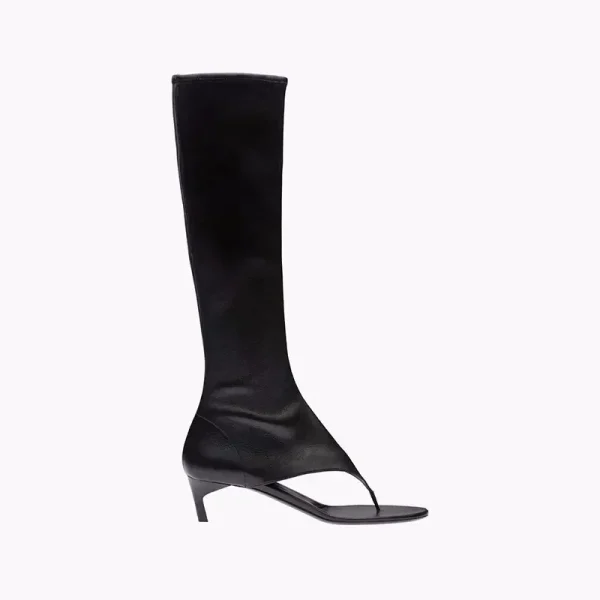 American Fish Mouth Clip Toe Mid Boot, Fashionable Thin High Heel Side Zipper Women's High Tube Cool Boot - Image 3