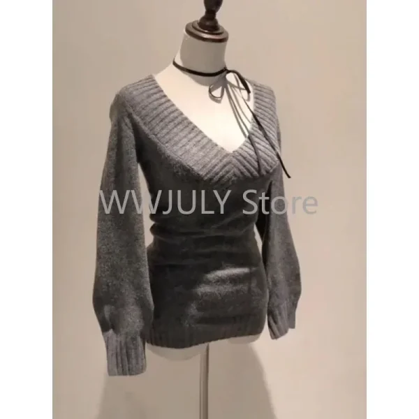 Basic Vest Streetwear Slim Knitted Sweater Tops - Image 4