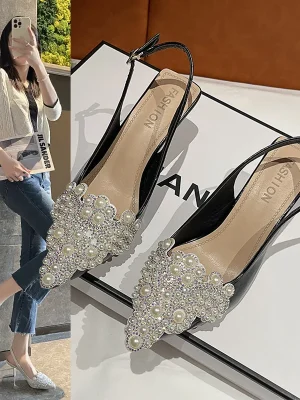 Fashion Pointy Heeled Sandals, Empty Shoes After Shallow Mouth Baotou