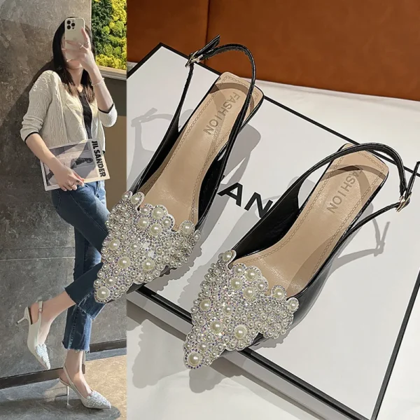 Fashion Pointy Heeled Sandals, Empty Shoes After Shallow Mouth Baotou