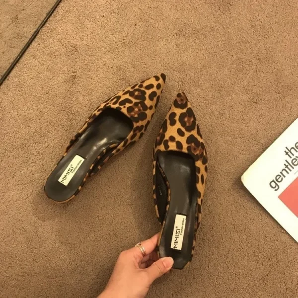 Pointed Toe Mules Fashion Leopard Print Women Slippers Casual Women's Shoes Women - Image 6