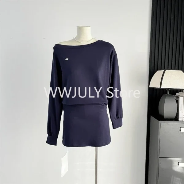 Off Shoulder Casual Loose Hoodie Dress Woman Slim Korean Fashion - Image 6