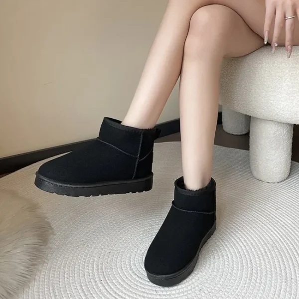 Women's Shoes Australian Boots Winter Footwear Round Toe Flat Heel Boots-Women Fashion