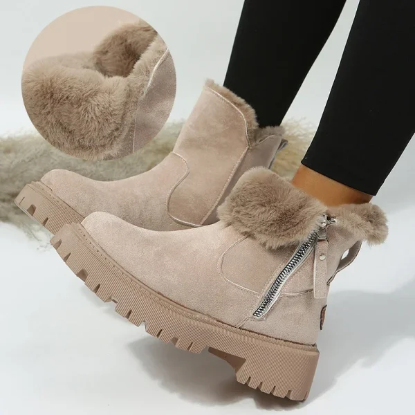 Plush Snow Boots Women Faux Suede Non-slip Winter Boots Woman Keep Warm Cotton - Image 2