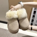 Winter Faux Fur Slippers Women Luxury Plush Slip on Platform Shoes Female