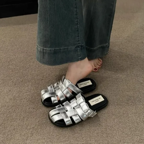 Office Slippers, Women Wear A Slip-on Summer 2025 New Baotou Black, - Image 2