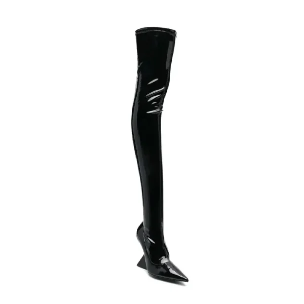 Women's High Heel Short Boots Fashion Pointed Side Zipper Women's Sexy Thigh Boots - Image 4