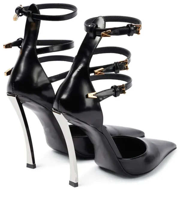 Metal Stiletto Sandals Fashion Pointy Catwalk Fashion Single Shoes Sexy Nightclub Party - Image 8