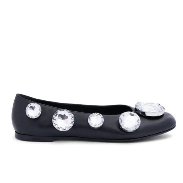 Women's Mary Jane Shallow Mouth Water Diamond Flat Sole Single Shoes - Image 2