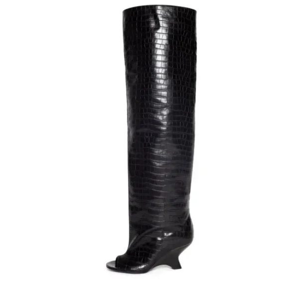 High Heels Knee Length Boots Fashionable and Versatile Fashion Show Large Size Boots - Image 4