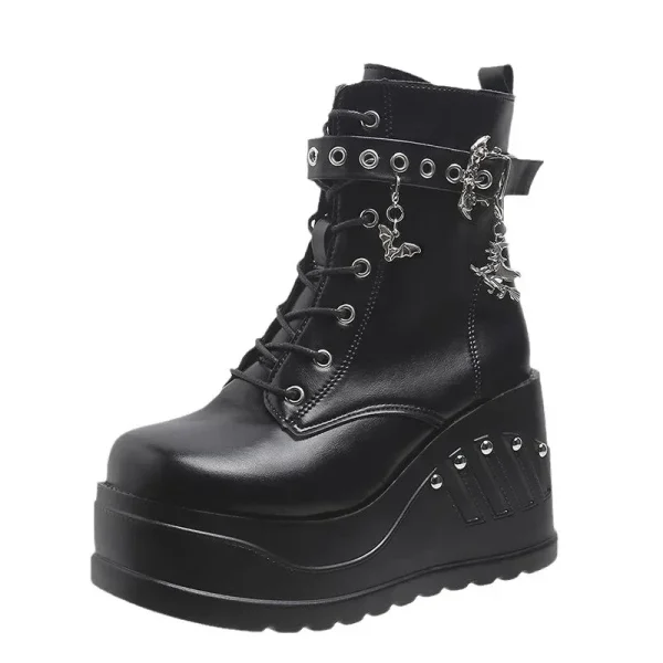 Boots for Women Fashion Hot Sale Punk Goth Platform Heels Wedge Women's Boots - Image 5