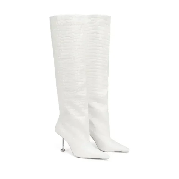 Women's Autumn and Winter New Slim High Heels Knee High Women's Boots - Image 6