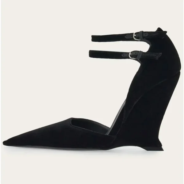 Women's Summer Thick High Heel Sandals Fashion Pointed  Women's Large Dress Sandals - Image 5