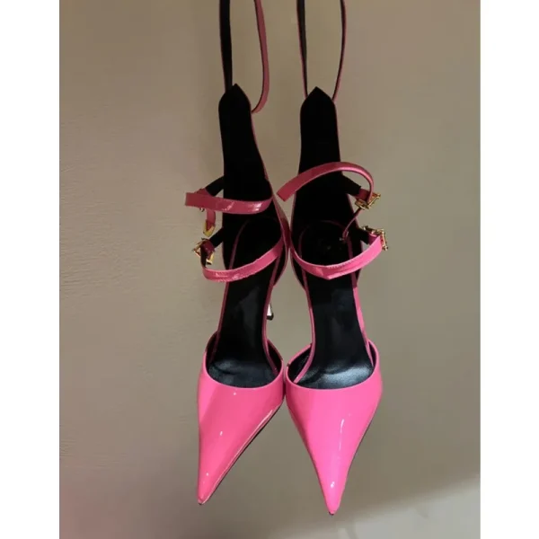 Metal Stiletto Sandals Fashion Pointy Catwalk Fashion Single Shoes Sexy Nightclub Party - Image 5