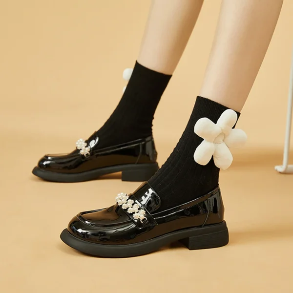 Women Shoes Spring Patent Leather Metal Design Platforms Woman Pumps Shoes - Image 4