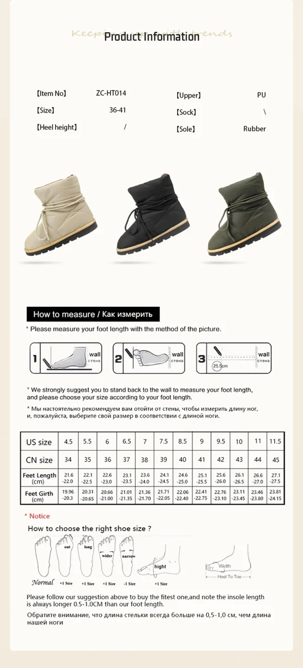 Women Ankle Boots Winter Warm Female Snow Boots Platforms Casual Short Shoes Woman Boots - Image 5