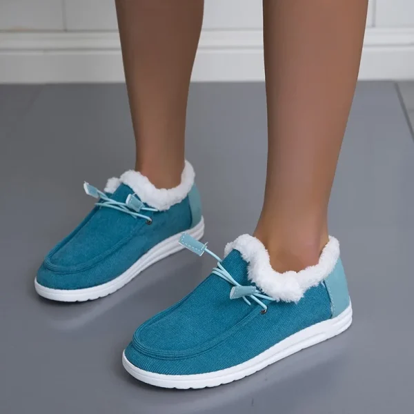 Women Canvas Jogging Shoes High Top Round Toe Outdoor Walking Sneaker - Image 2