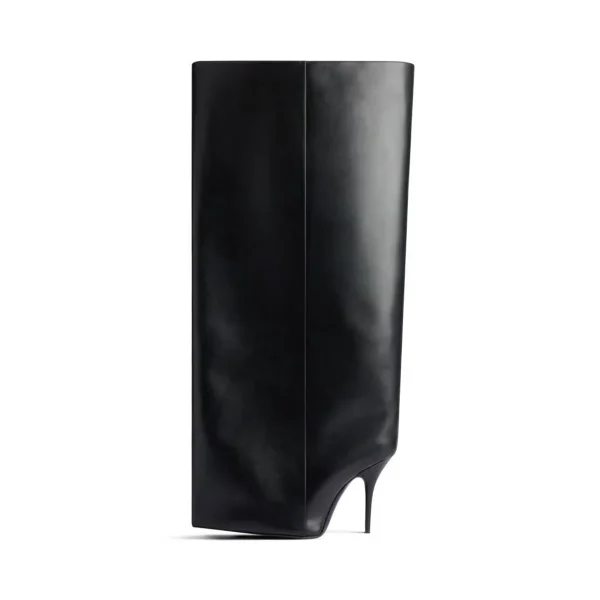 Women's  Genuine Leather Knee Length Women's Boots Fashion Slender Heel Sleeve Show Fashion Mid Sleeve Women's Boots - Image 14