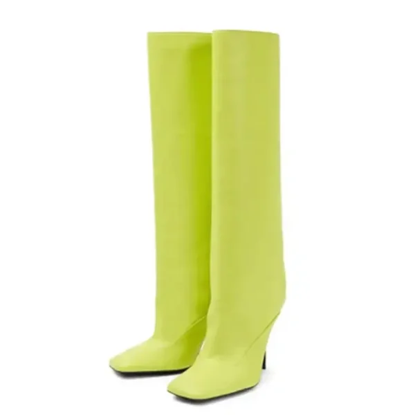 Knee Long Women's Boots Slender High Heel Sleeve Square Head Fashion Show Mid Sleeve Boots - Image 9