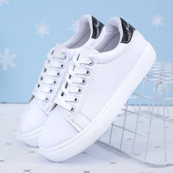 Women Sneakers 2025 Fashion Breathable  Shoes Pu Leather Platform Shoes - Image 5