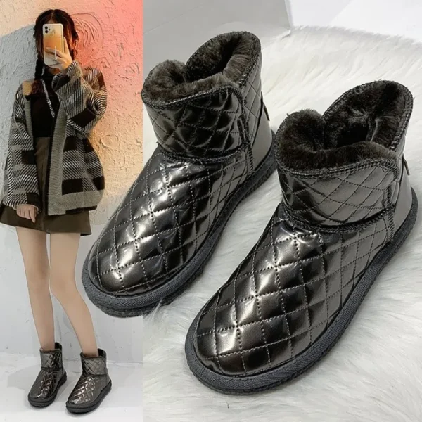 Women Snow Boots Winter Warm Plush Boots Women Waterproof Slip-on Women Shoes - Image 2