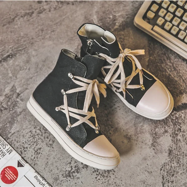 Women Sneakers High Top Cross Tied Men's Casual Shoes Leisure Brand Designed Lace Up