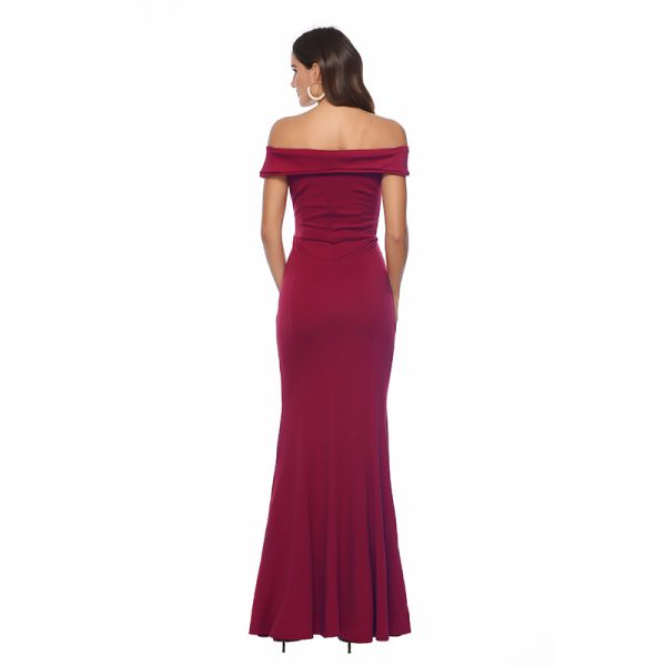 Popular V-Neck Split Banquet Evening Maxi Dress for Women - Image 4