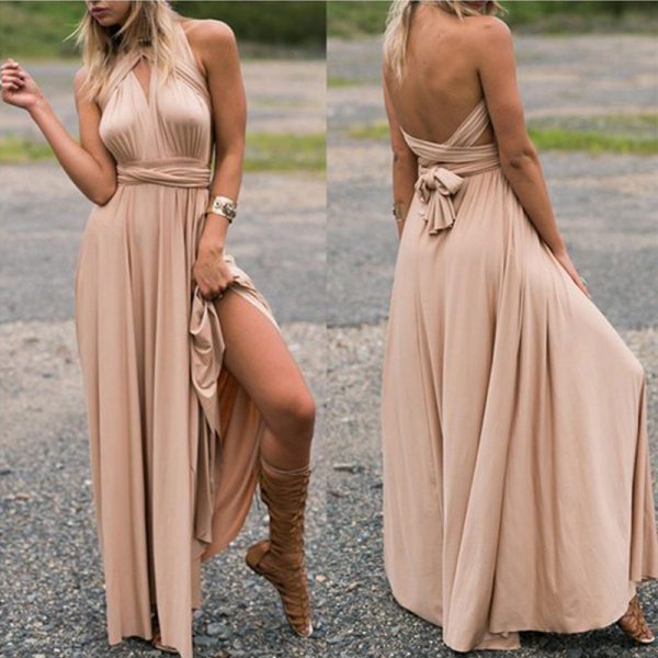 Criss-Cross Backless Bandage One-Piece Sexy Maxi Dress - Image 2