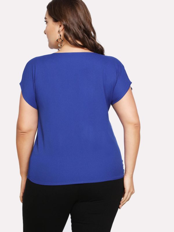 Plus Size Summer Chiffon Short Sleeve T-Shirt - Casual Top - Image 4