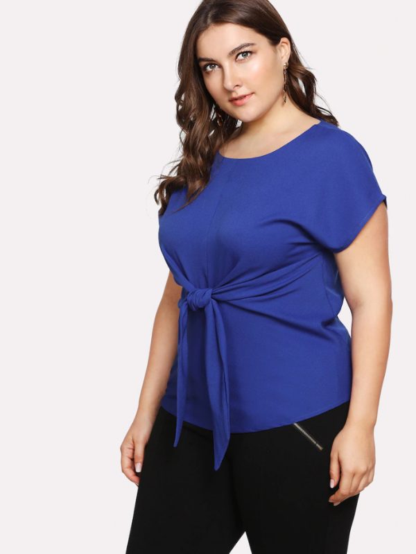 Plus Size Summer Chiffon Short Sleeve T-Shirt - Casual Top - Image 3