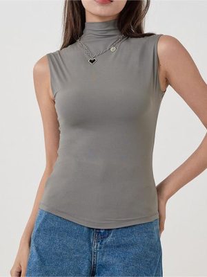 High Neck Sleeveless Double Layer Cloud Soft Bottoming Shirt