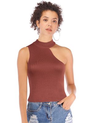 Summer Off-Shoulder Halter Slim Knit Sling Vest