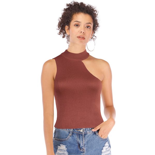 Summer Off-Shoulder Halter Slim Knit Sling Vest