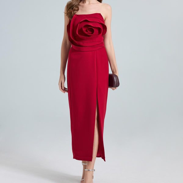 Women’s Strapless Slim Fit High-Waisted Evening Dress