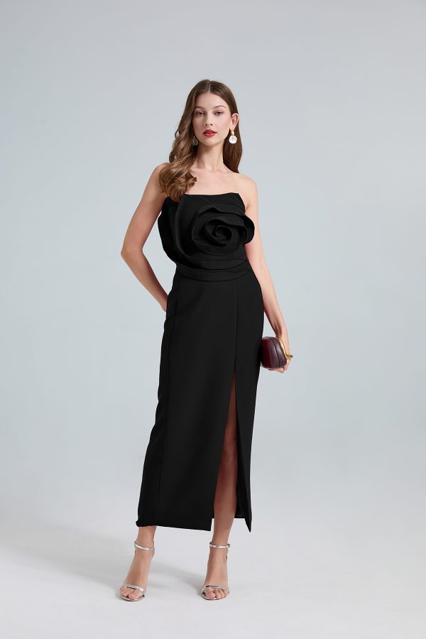 Women’s Strapless Slim Fit High-Waisted Evening Dress - Image 2