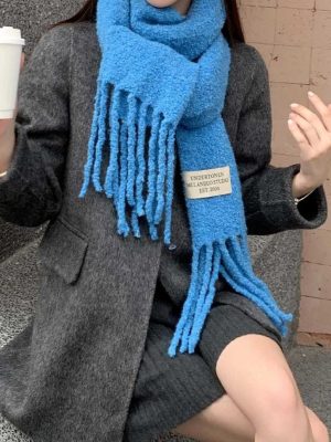 High-Grade Wool Scarf for Women – Thickened Fleece Warmth