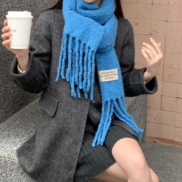 High-Grade Wool Scarf for Women - Thickened Fleece Warmth