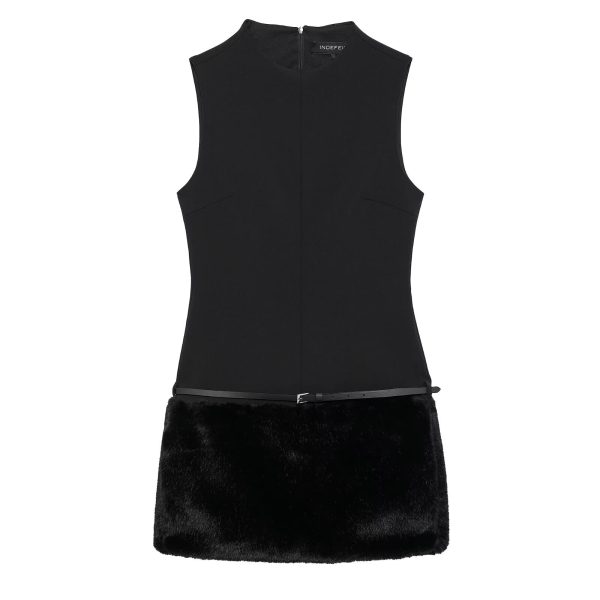 Women's Faux Fur Belted Dress - Image 2