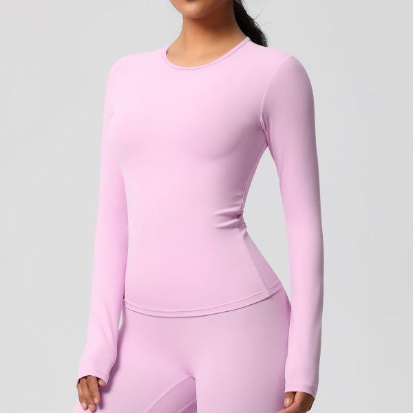 Nude-Feel Brushed Slimming High-Strength Long Sleeve Top for Running