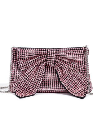 Bow Crystal Diamond Evening Bag Full Diamond Crossbody Chain Bag