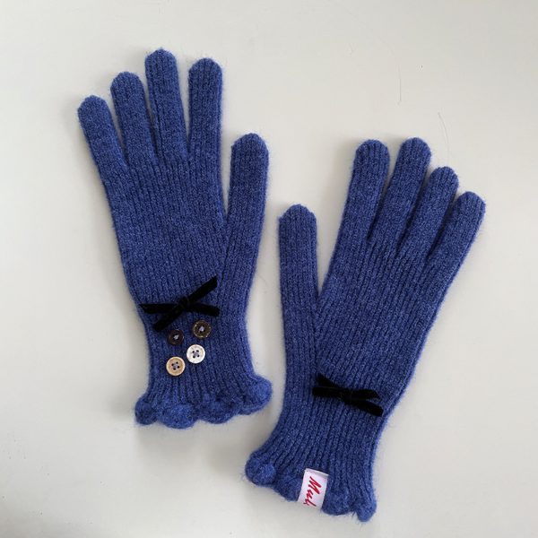 Women’s Autumn Winter Wool Knitted Fingerless Gloves - Image 3