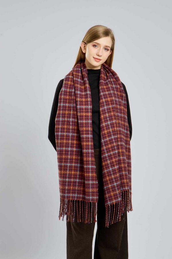 Women’s Cashmere Plaid Tassel Scarf