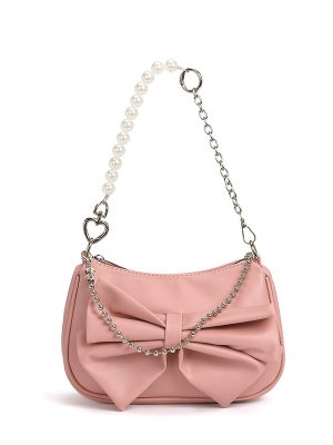 Classic Bow Pearl Chain Crossbody Bag