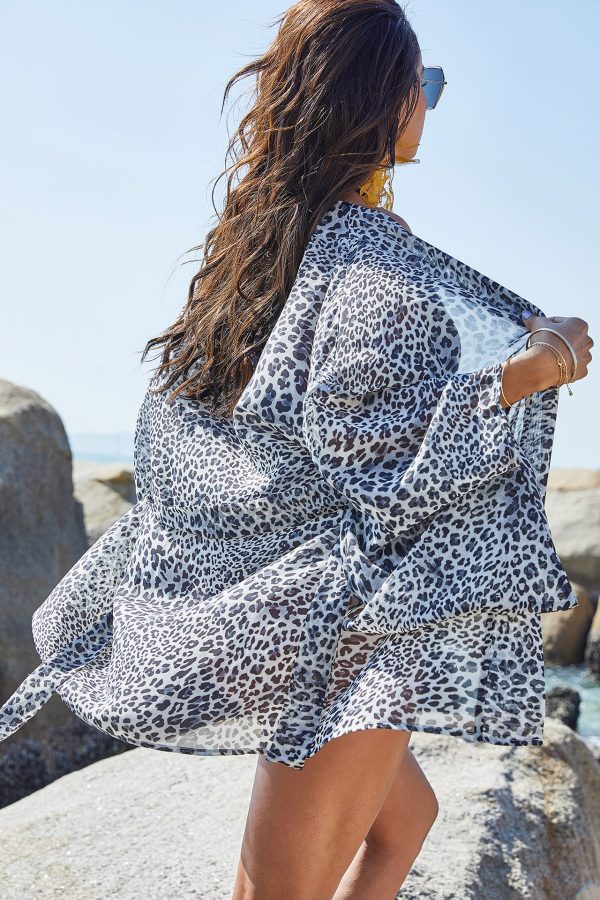 Sexy Leopard Print Chiffon Beach Cover-Up – Vacation Cardigan - Image 4