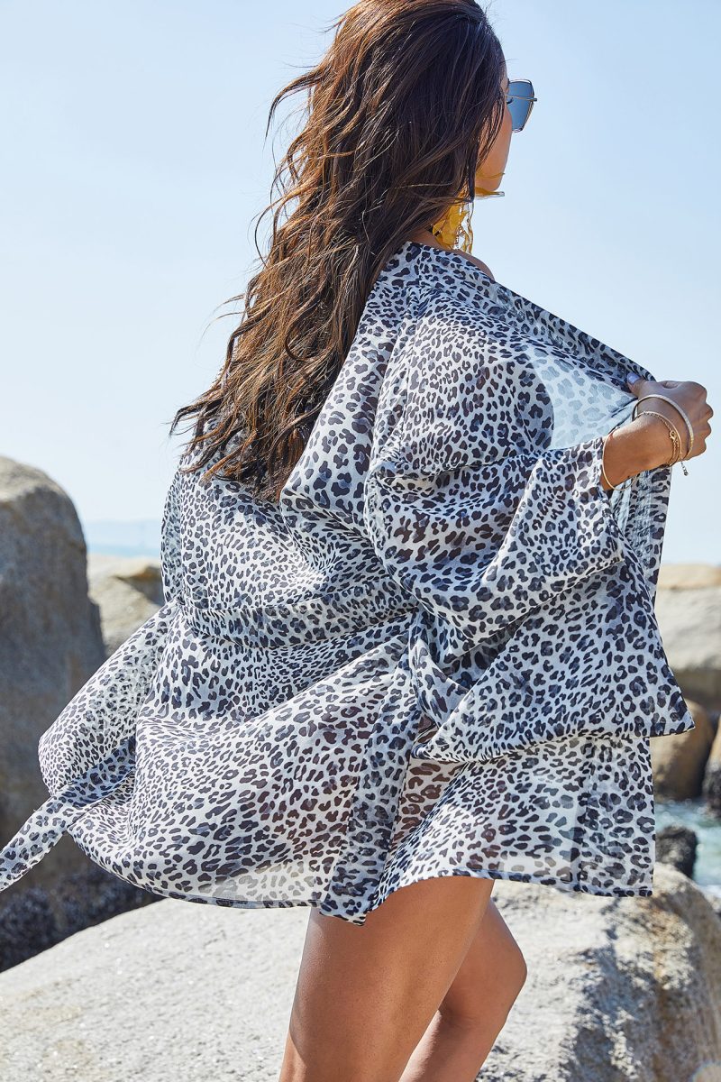 Sexy Leopard Print Chiffon Beach Cover-Up – Vacation Cardigan - Image 4