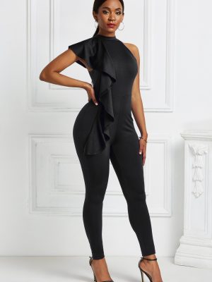 Sexy Sleeveless Ruffled Jumpsuit – Large Swing Fit for Women