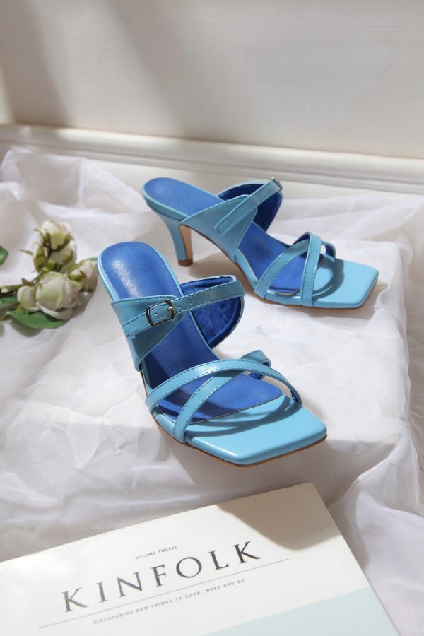 All-Match Office Girl Slip-On Kitten Heel Sandals - Image 2