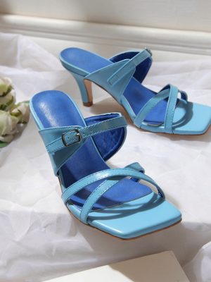 All-Match Office Girl Slip-On Kitten Heel Sandals